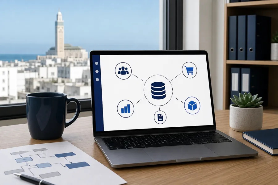 ERP centralisant CRM, ventes, stocks et facturation pour une PME marocaine