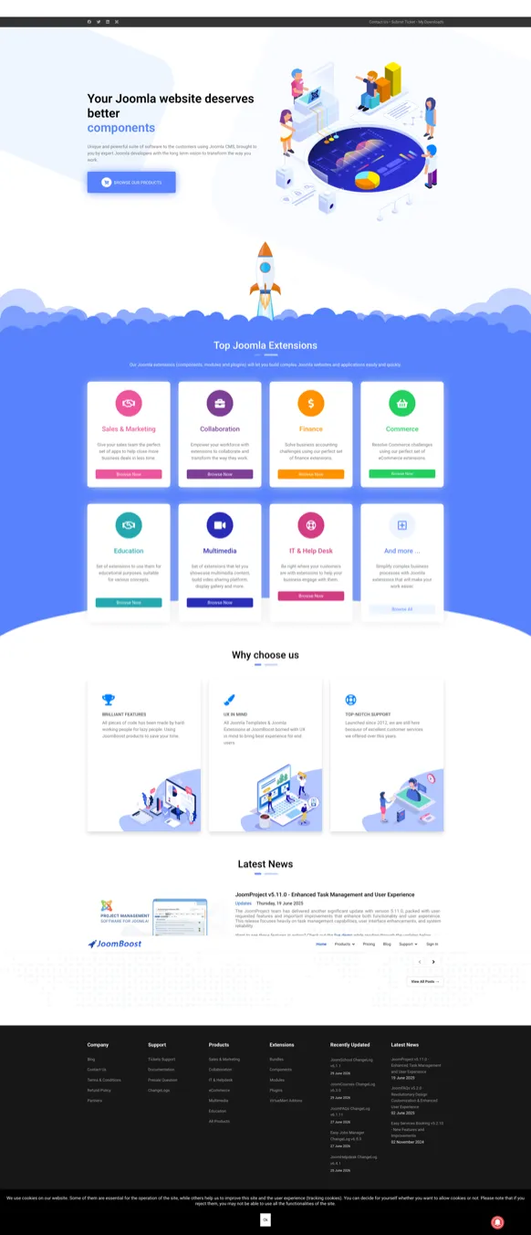 Aperçu du projet JoomBoost — Marketplace Joomla